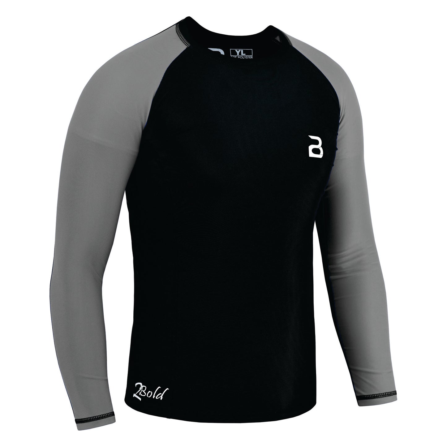 2Bold Black-Grey Kids MMA Rash Guard