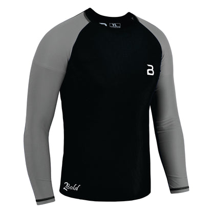 2Bold Black-Grey Kids MMA Rash Guard