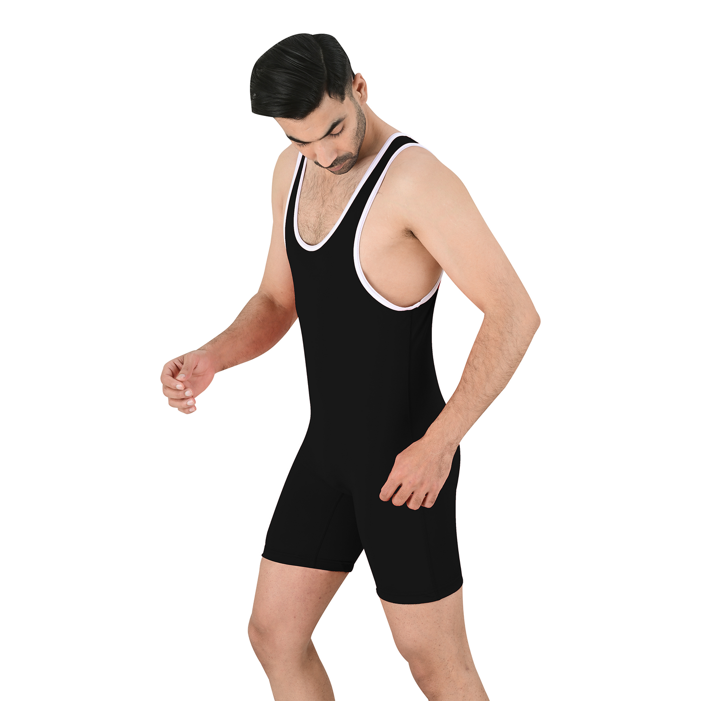 2Bold Simple Black Wrestling Singlet for Men – BJJ, MMA, No-Gi, Grappling Compression Suit