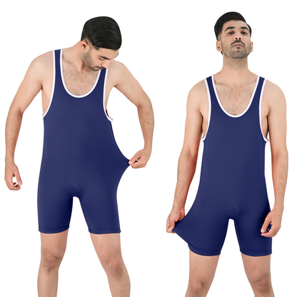 2Bold Simple Blue Wrestling Singlet for Men – BJJ, MMA, No-Gi, Grappling Compression Suit