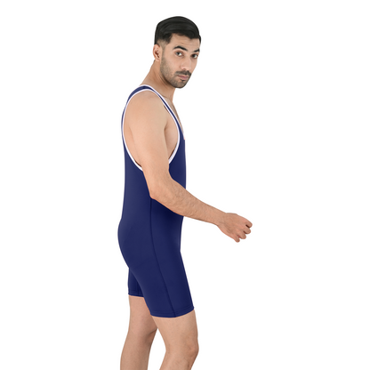 2Bold Simple Blue Wrestling Singlet for Men – BJJ, MMA, No-Gi, Grappling Compression Suit