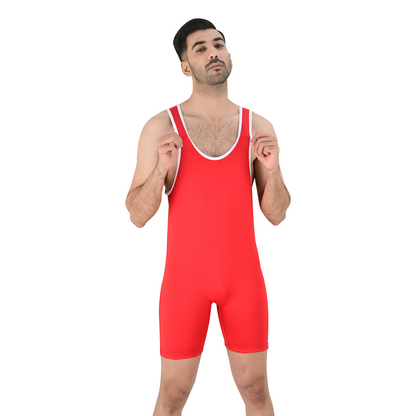 2Bold Red Wrestling Singlet for Men – BJJ, MMA, No-Gi, Grappling Compression Suit