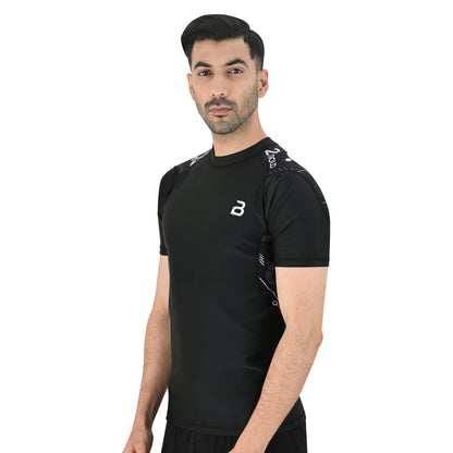 2BOLD Men’s Black Rash Guard – Jiu Jitsu Compression Fightwear Shirt