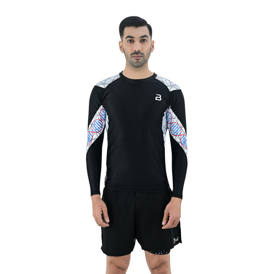 2Bold Men’s Blue BJJ Rash Guard and MMA Shorts Set – JiuJitsu, Grappling, Kickboxing Training Gear