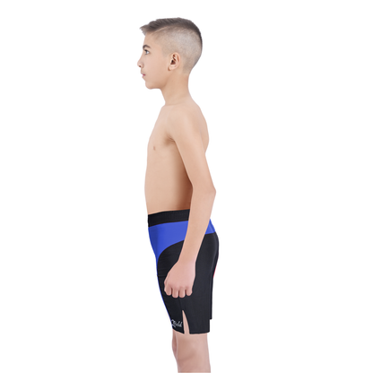 Youth Mma Blue\Black Shorts – Kids BJJ No-Gi Fight Shorts for Training & Competition