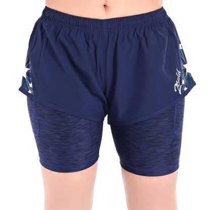 2Bold Navy blue Women’s 2-in-1 Running & MMA Training Shorts – Compression Liner With Phone Pockets