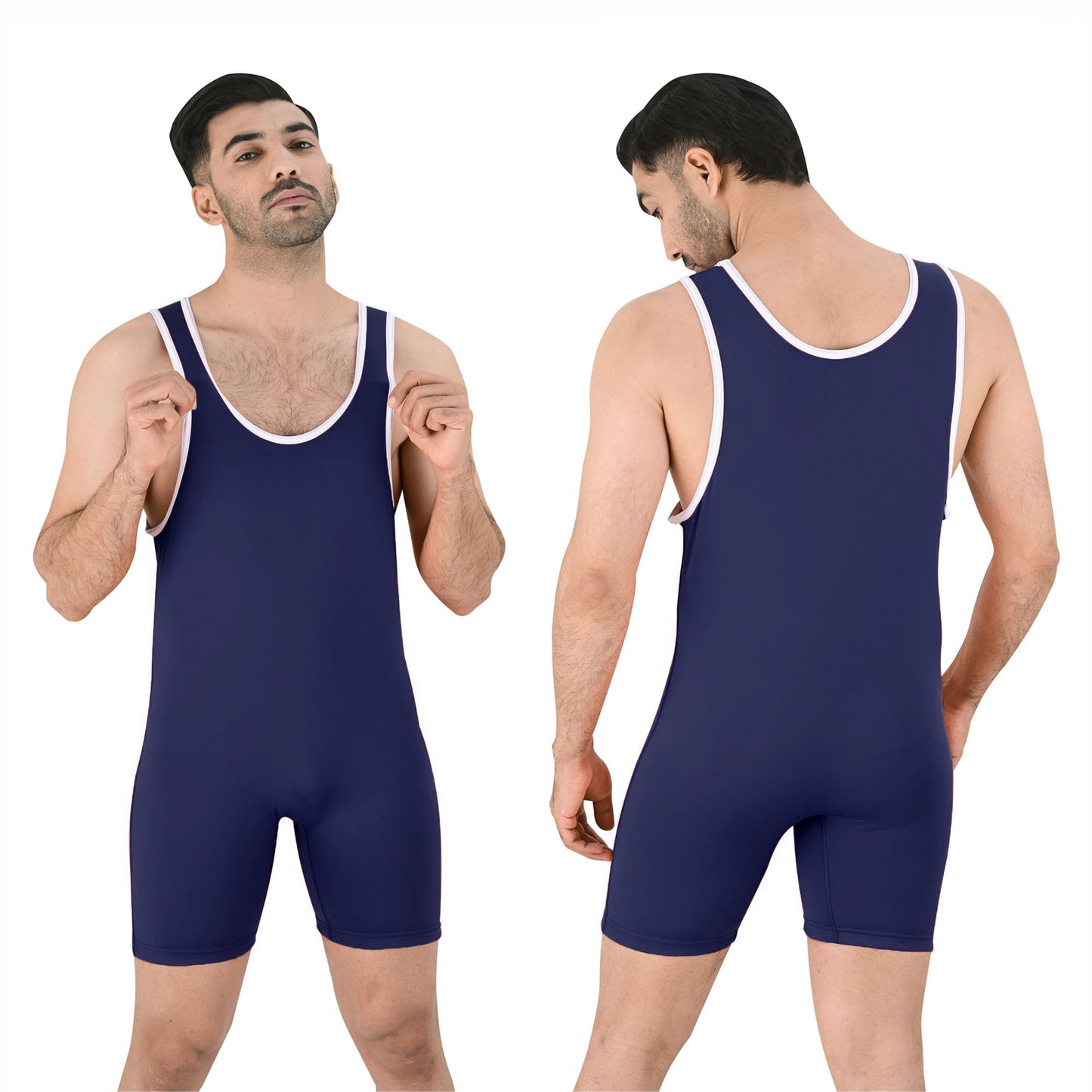 2Bold Simple Blue Wrestling Singlet for Men – BJJ, MMA, No-Gi, Grappling Compression Suit