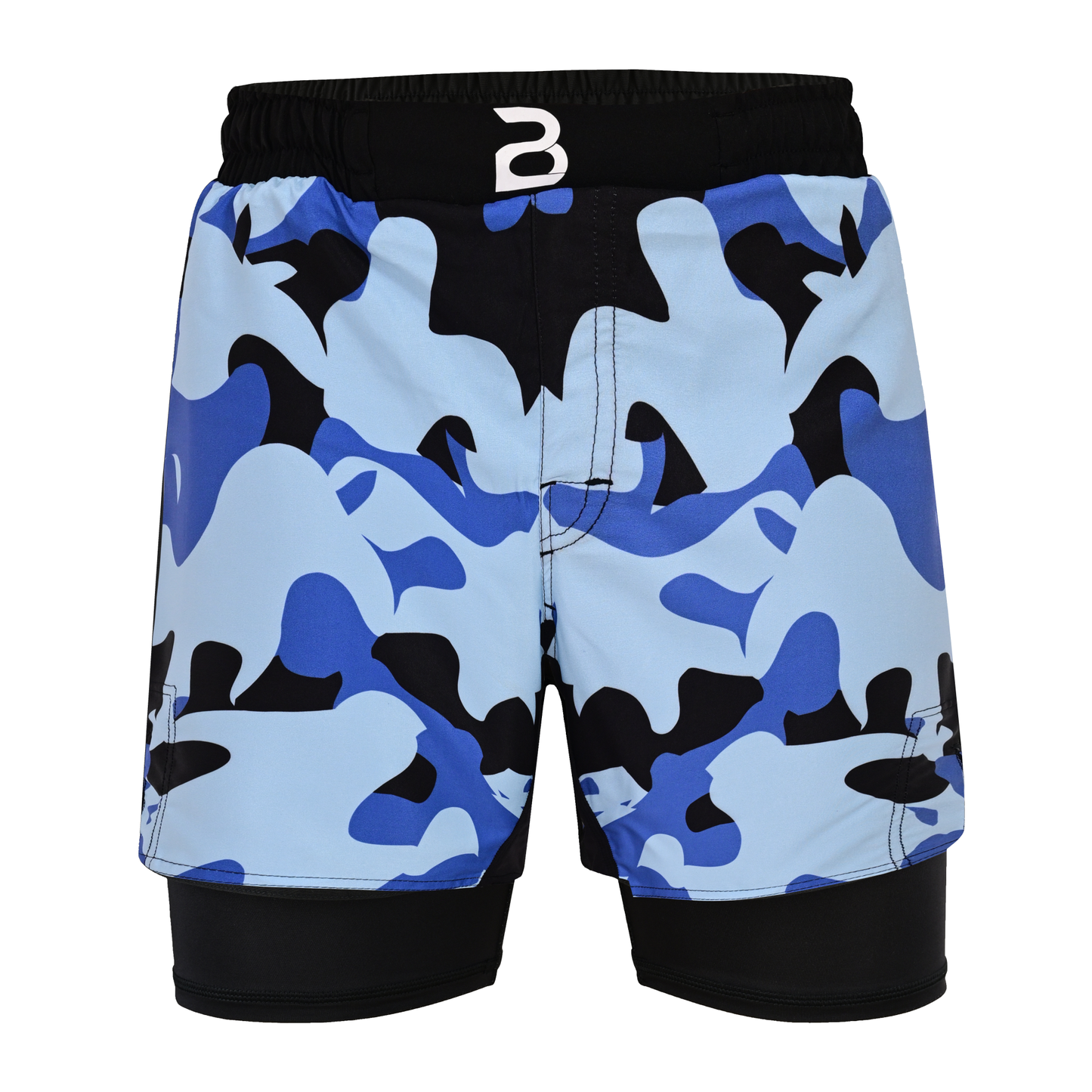 2BOLD Kids Blue-Camo 2-in-1 Hybrid Shorts – Bold Style, Superior Comfort & Pro-Level Performance
