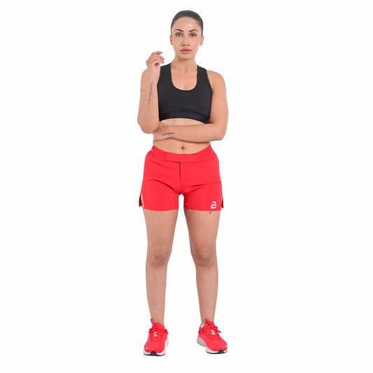 2BOLD Red Women’s MMA Grappling Shorts – BJJ, No-Gi, Muay Thai, Yoga, Training & Workout Shorts