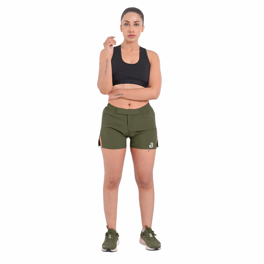 2BOLD Green Women’s MMA Grappling Shorts – BJJ, No-Gi, Muay Thai, Yoga, Training & Workout Shorts