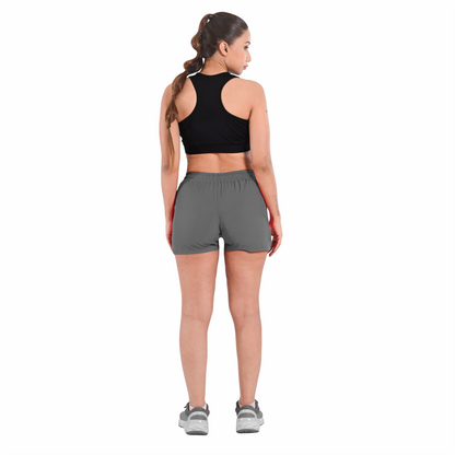 2BOLD Gray Women’s MMA Grappling Shorts – BJJ, No-Gi, Muay Thai, Yoga, Training & Workout Shorts