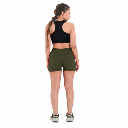 2BOLD Green Women’s MMA Grappling Shorts – BJJ, No-Gi, Muay Thai, Yoga, Training & Workout Shorts