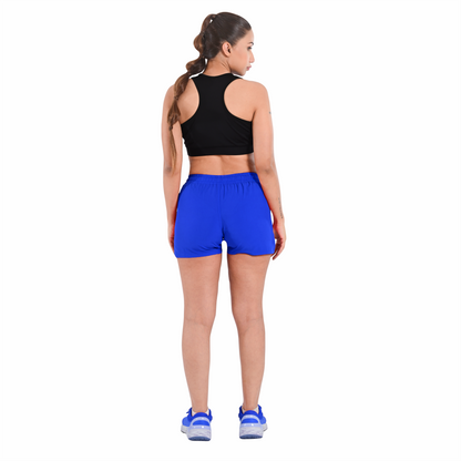 2BOLD Blue Women’s MMA Grappling Shorts – BJJ, No-Gi, Muay Thai, Yoga, Training & Workout Shorts