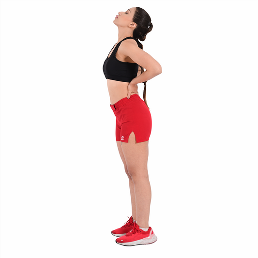 2BOLD Red Women’s MMA Grappling Shorts – BJJ, No-Gi, Muay Thai, Yoga, Training & Workout Shorts