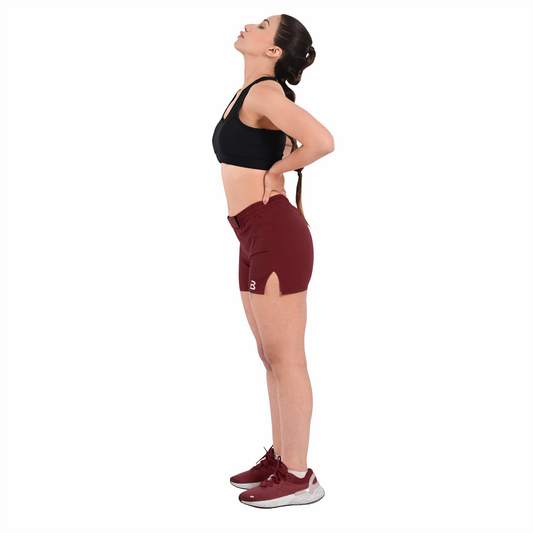 2BOLD Burgundy Women’s MMA Grappling Shorts – BJJ, No-Gi, Muay Thai, Yoga, Training & Workout Shorts