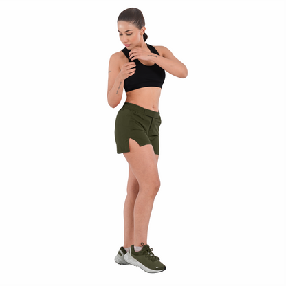 2BOLD Green Women’s MMA Grappling Shorts – BJJ, No-Gi, Muay Thai, Yoga, Training & Workout Shorts