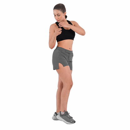 2BOLD Gray Women’s MMA Grappling Shorts – BJJ, No-Gi, Muay Thai, Yoga, Training & Workout Shorts