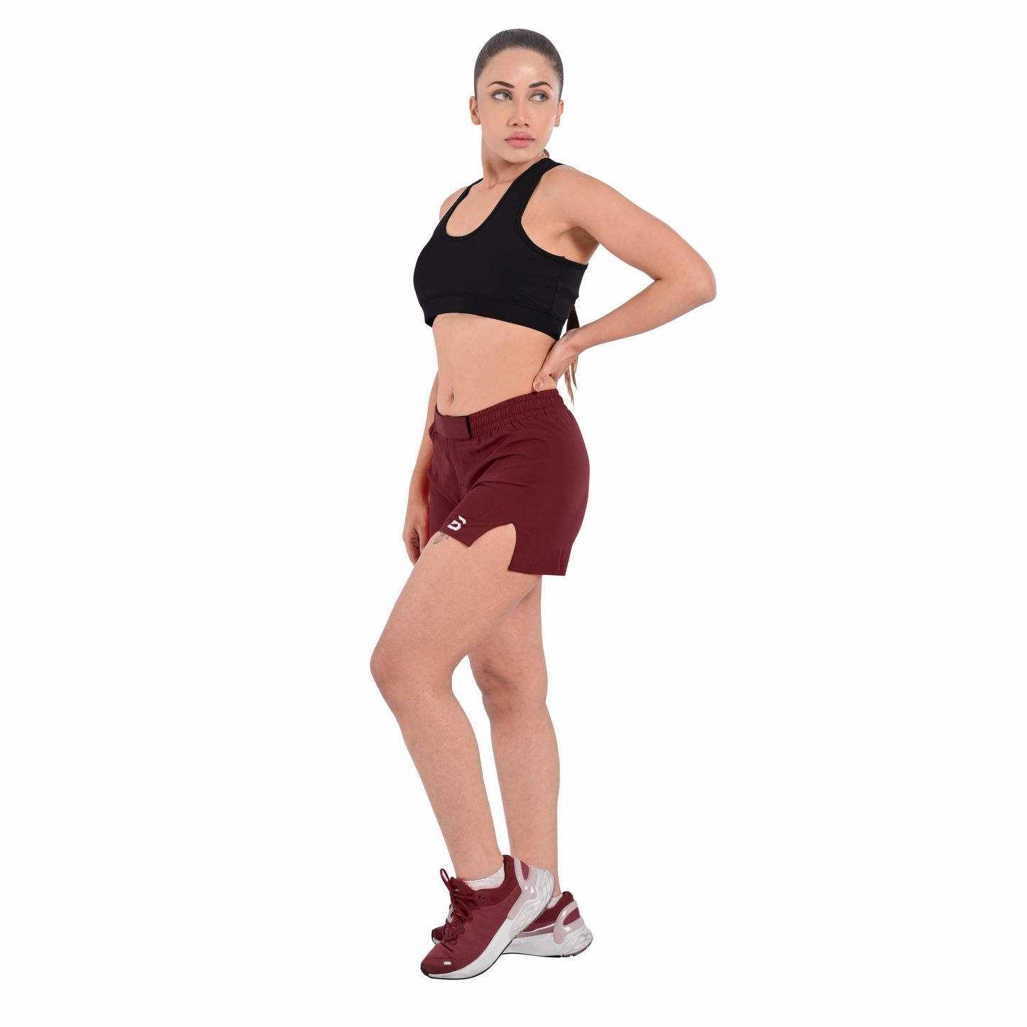 2BOLD Burgundy Women’s MMA Grappling Shorts – BJJ, No-Gi, Muay Thai, Yoga, Training & Workout Shorts