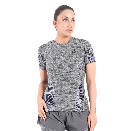 2Bold Grey Women’s Rash Guard –Long Sleeve Compression Shirt for MMA, BJJ, Yoga, Surf, Running & Gym Training Women Half sleeve Rash guard