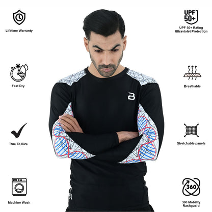 2BOLD Men Black MMA Long Sleeve Rash Guard