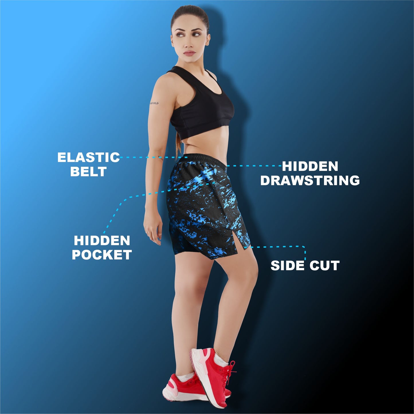 2BOLD Blue Splash Women Shorts