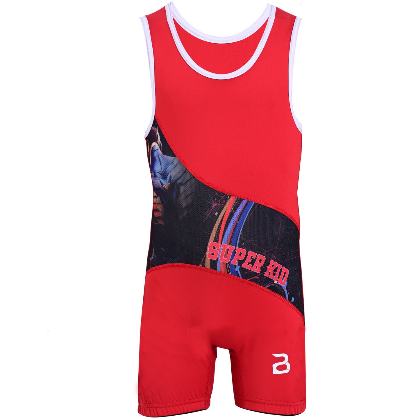 Youth Red Wrestling Singlet for Kids – BJJ, MMA, Grappling, No-Gi Compression Suit