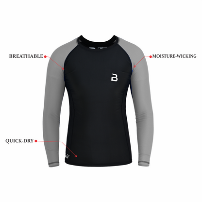 2Bold Black-Grey Kids MMA Rash Guard