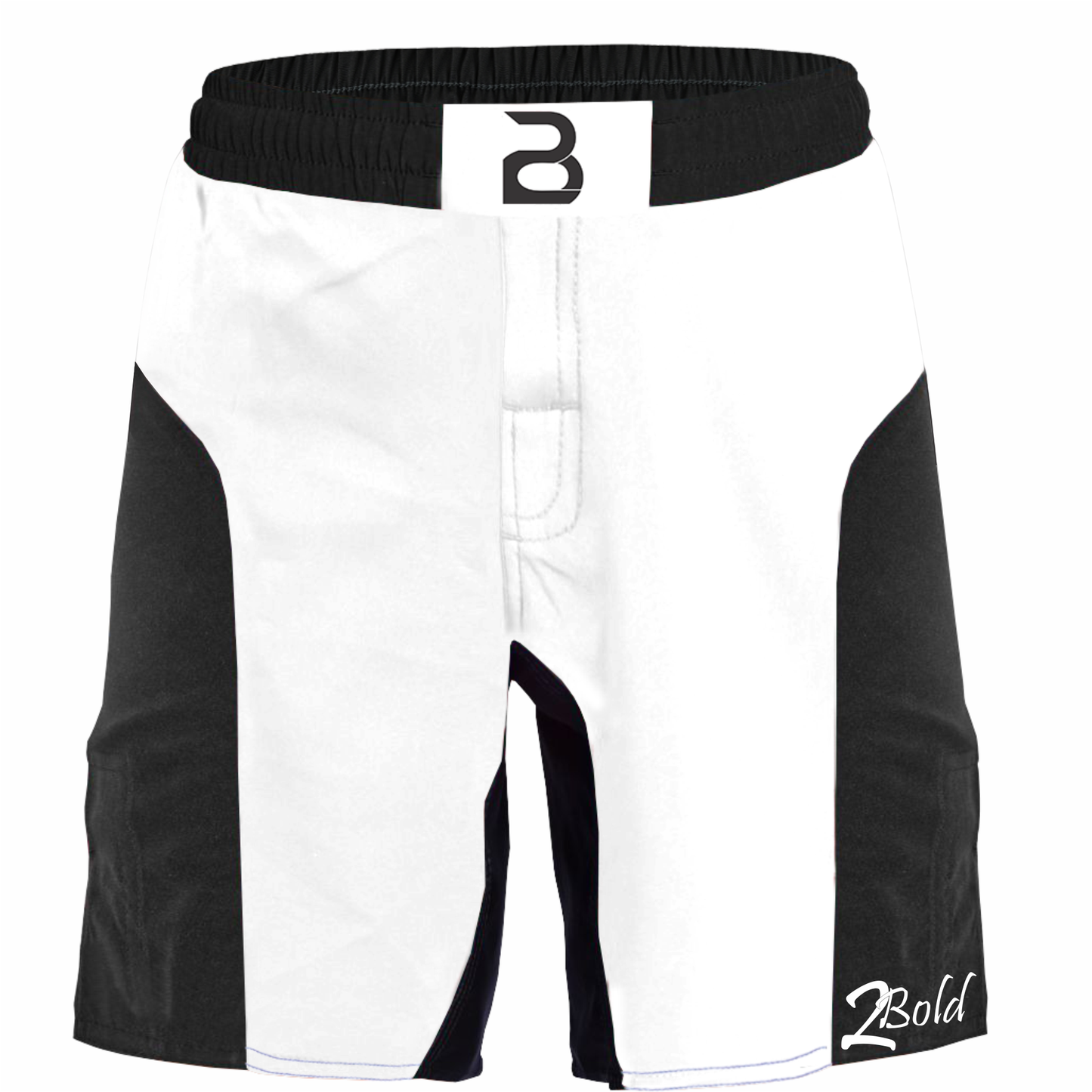 MMA White\Black Grappling Shorts –BJJ, Jiu Jitsu, Muay Thai, Training Fight Shorts for Men