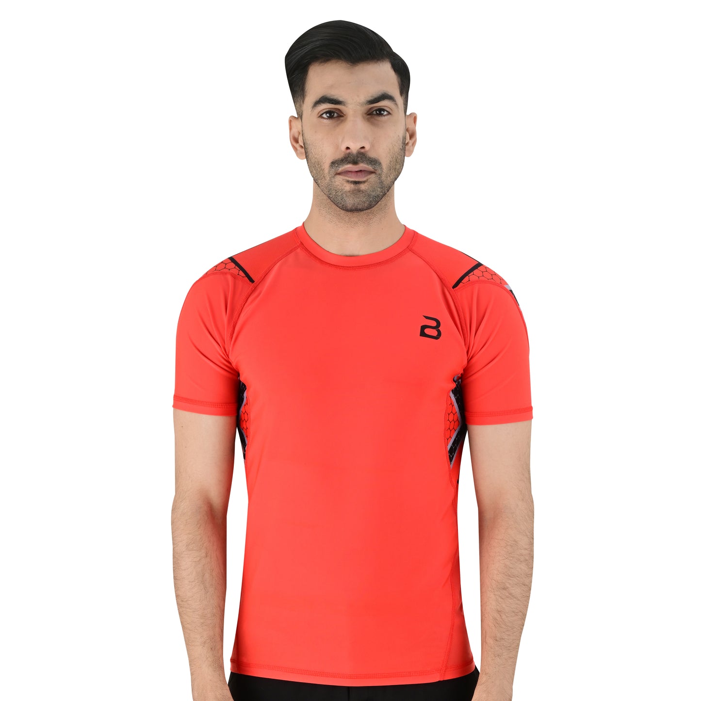 2BOLD Men’s Orange Half sleeve  BJJ Rash Guard – Compression Shirt for MMA, No-Gi, Jiu-Jitsu