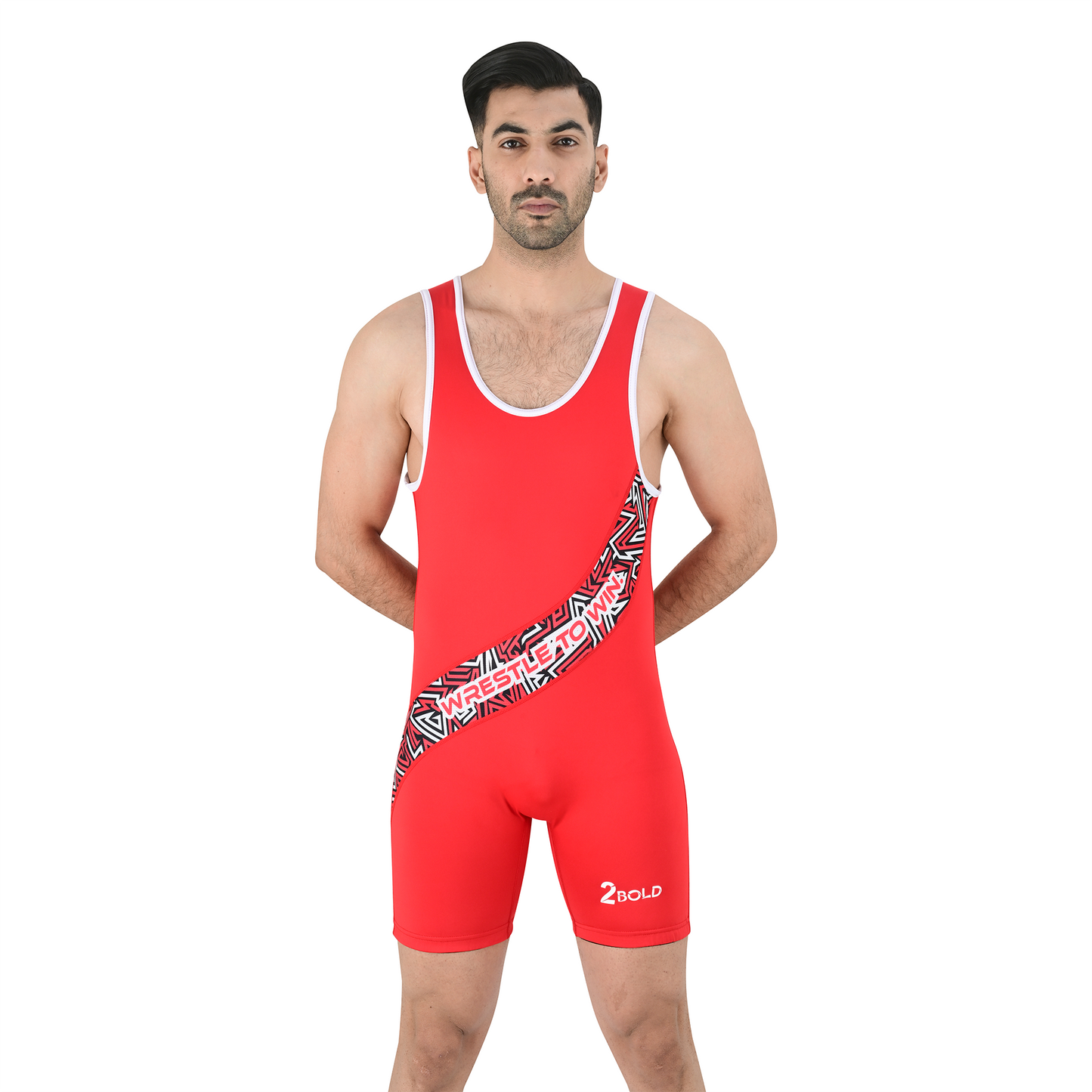 2Bold Red Wrestling Singlet for Men – BJJ, MMA, No-Gi, Grappling Compression Suit