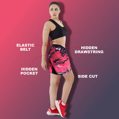 2BOLD Red Storm Women Shorts Boxing Trunks