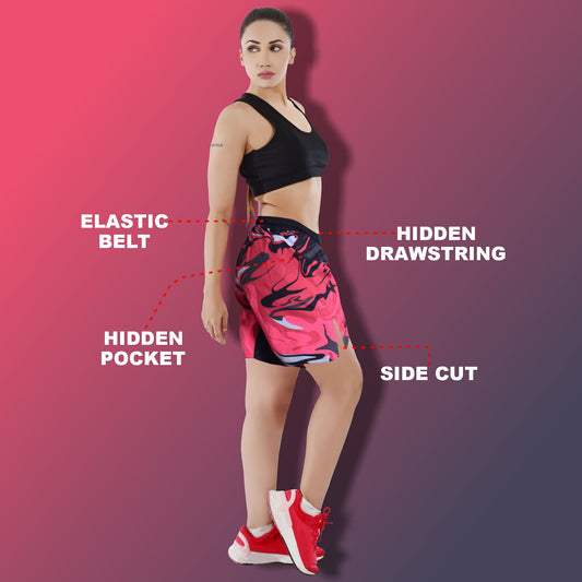 2BOLD Red Storm Women Shorts Boxing Trunks