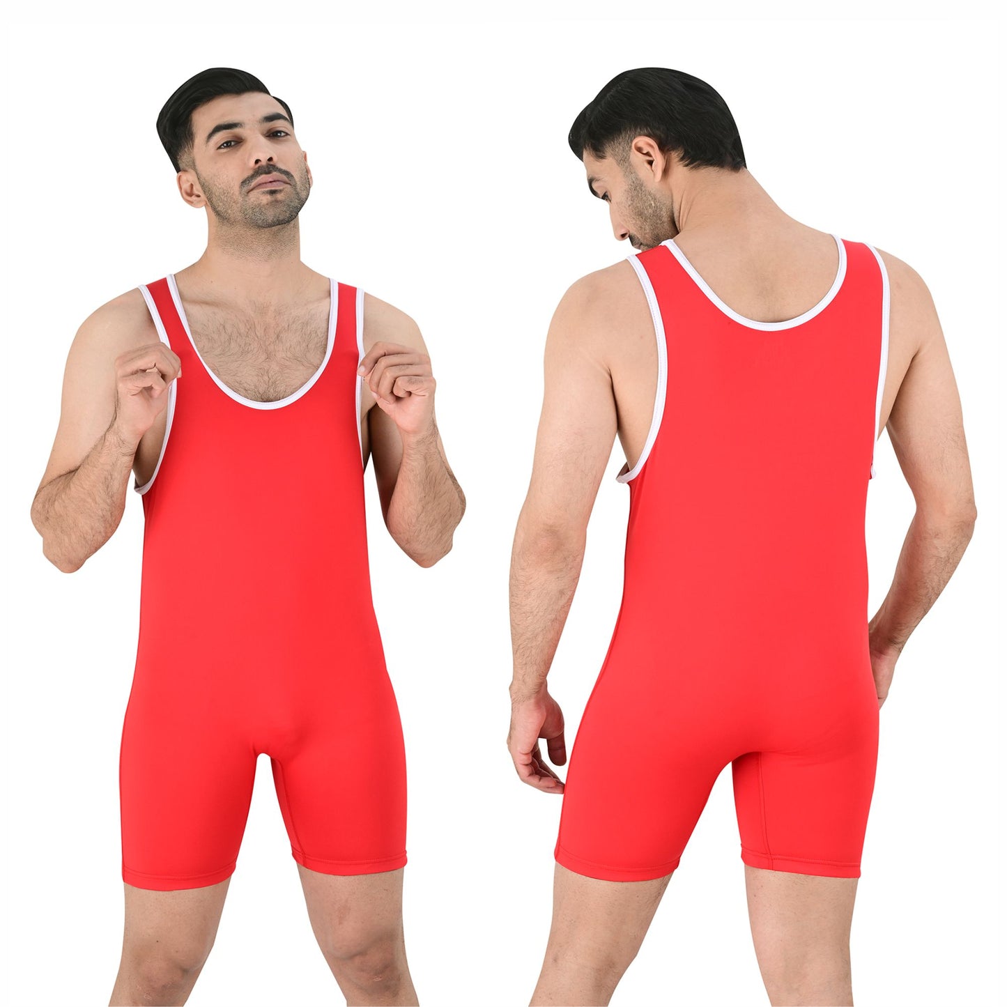 2Bold Red Wrestling Singlet for Men – BJJ, MMA, No-Gi, Grappling Compression Suit