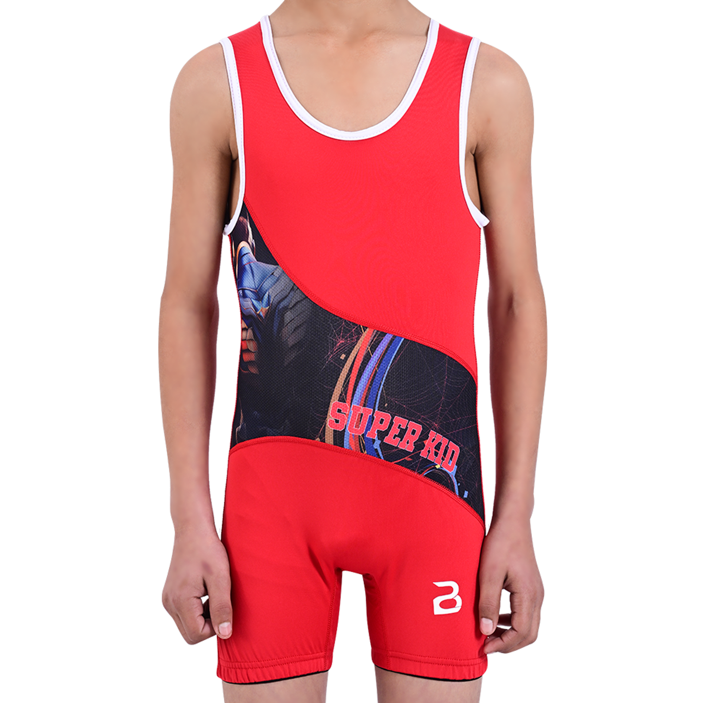 Youth Red Wrestling Singlet for Kids – BJJ, MMA, Grappling, No-Gi Compression Suit