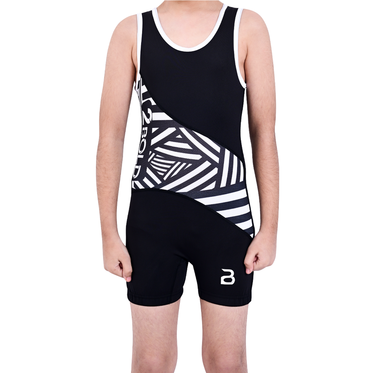 Youth Black Wrestling Singlet for Kids – BJJ, MMA, Grappling, No-Gi Compression Suit