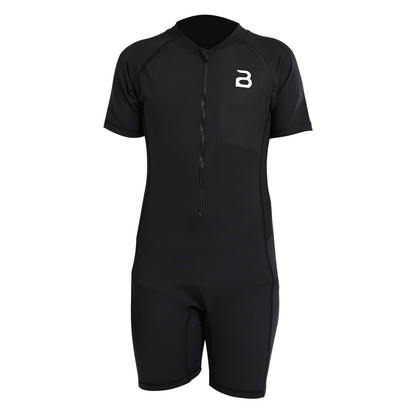 2Bold Black Kids Swim Suit with Zipper – Quick-Dry UV Swim Shirt for Boys & Girls