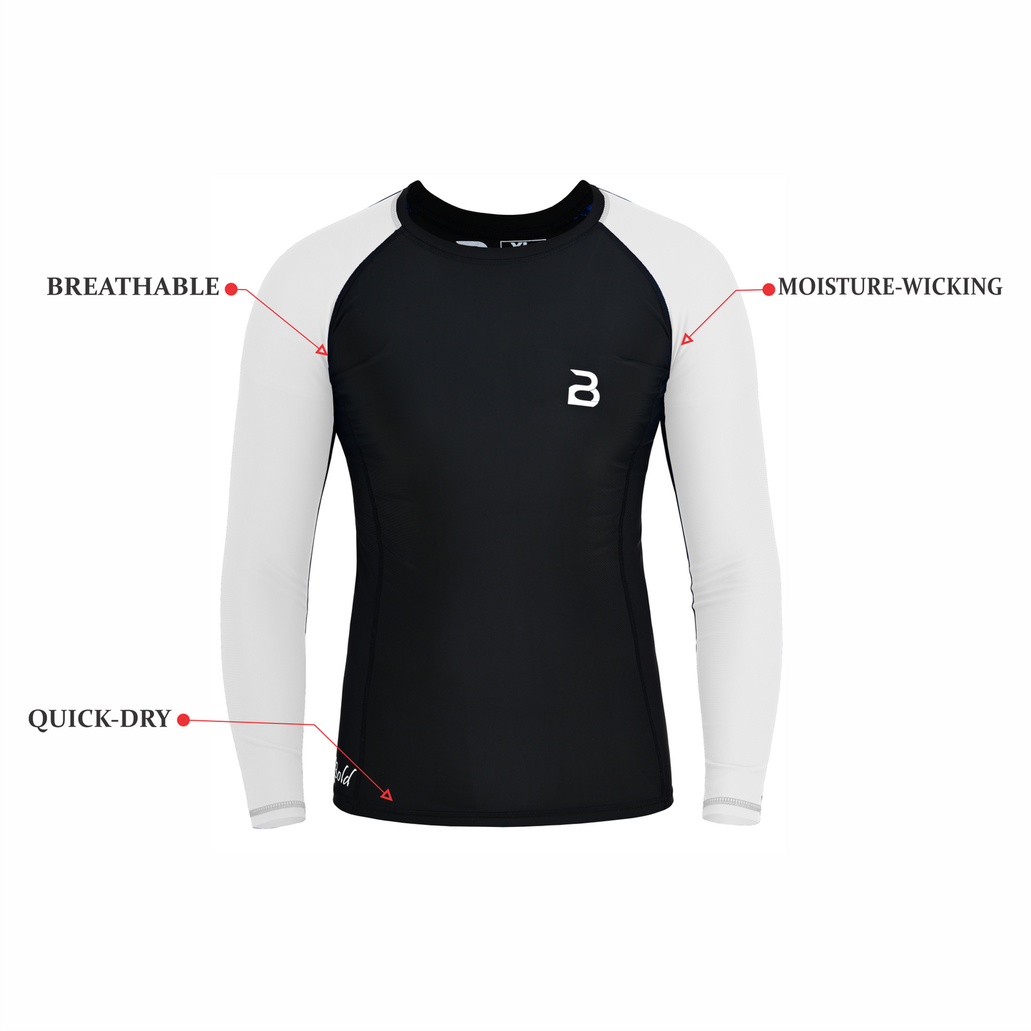 2Bold Black-White Kids Grappling Rash Guard