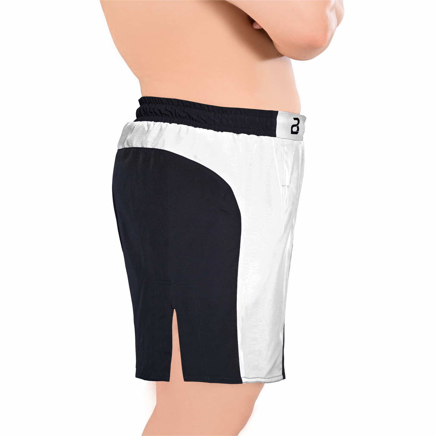 MMA White\Black Grappling Shorts –BJJ, Jiu Jitsu, Muay Thai, Training Fight Shorts for Men