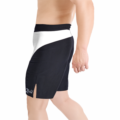 MMA White\Black Grappling Shorts –BJJ, Jiu Jitsu, Muay Thai, Training Fight Shorts for Men