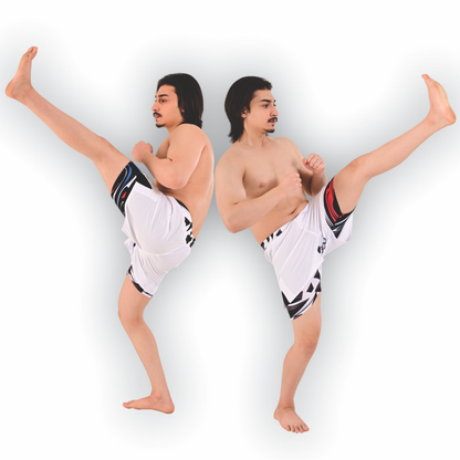 2BOLD Men’s White Compression Lined Workout Shorts – MMA, Gym, Running