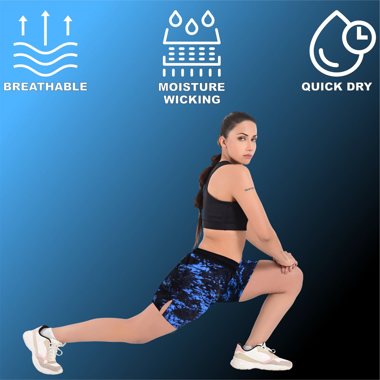 2BOLD Blue Splash Women Shorts