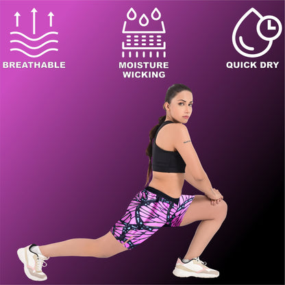 2BOLD Butterfly Pink Athletic Shorts Women