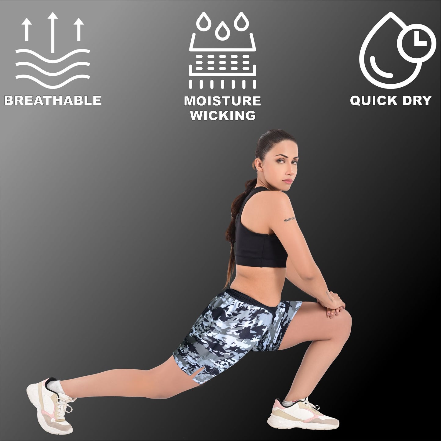 2BOLD Green Camo Shorts for Women