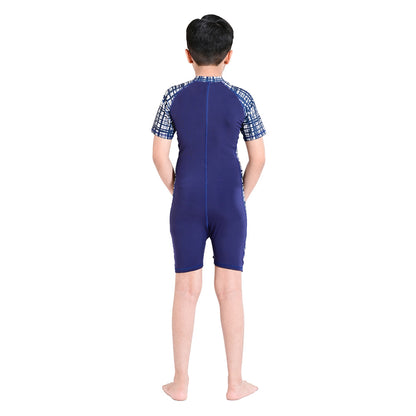 2Bold Blue Kids Swim Suit with Zipper – Quick-Dry UV Swim Shirt for Boys & Girls