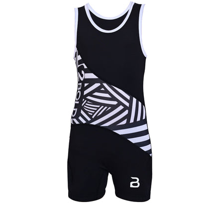 Youth Black Wrestling Singlet for Kids – BJJ, MMA, Grappling, No-Gi Compression Suit