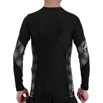 2Bold Black Kids BJJ Rash Guard - Youth No-Gi MMA Grappling Compression Shirt