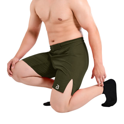 MMA Green Grappling Shorts – No-Gi BJJ, Jiu Jitsu, Muay Thai, Training Fight Shorts for Men