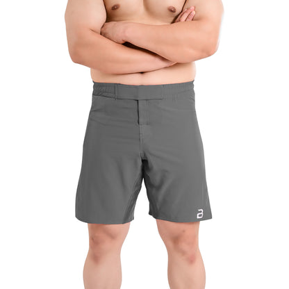 MMA Grey Grappling Shorts – No-Gi BJJ, Jiu Jitsu, Muay Thai, Training Fight Shorts for Men