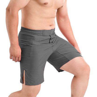 MMA Grey Grappling Shorts – No-Gi BJJ, Jiu Jitsu, Muay Thai, Training Fight Shorts for Men