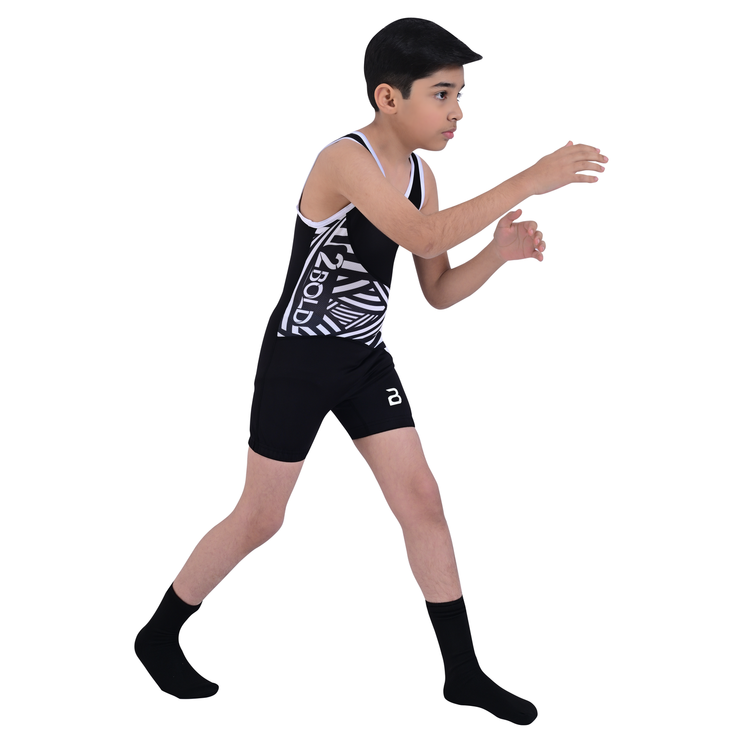 Youth Black Wrestling Singlet for Kids – BJJ, MMA, Grappling, No-Gi Compression Suit
